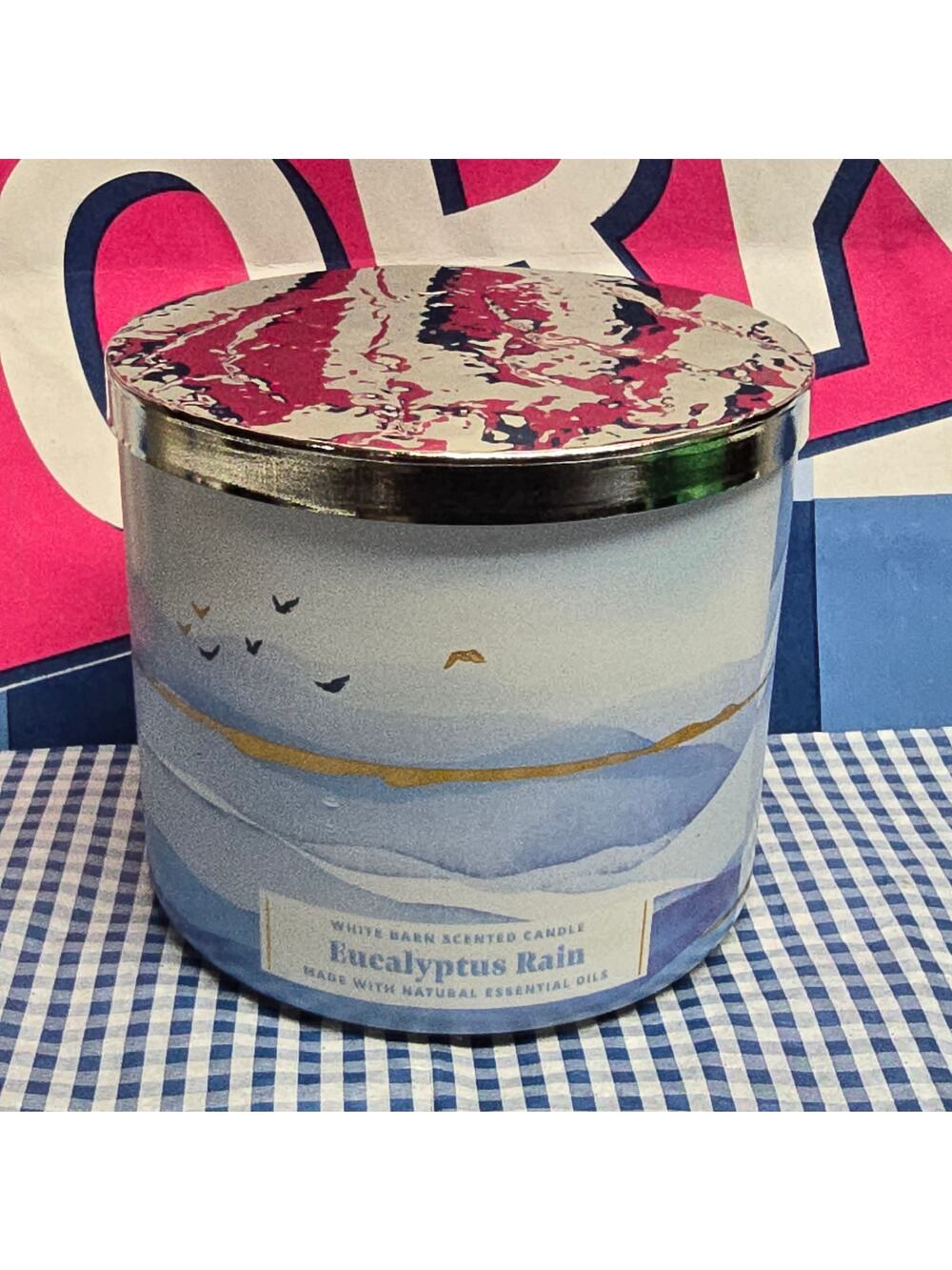 BBW Eucalyptus Rain Large 3 Wick Candle Home Fragrance